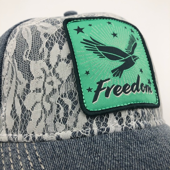 SUGAR CREEK Green Patch & White Lace on Blue Jean - Picture 7 of 7